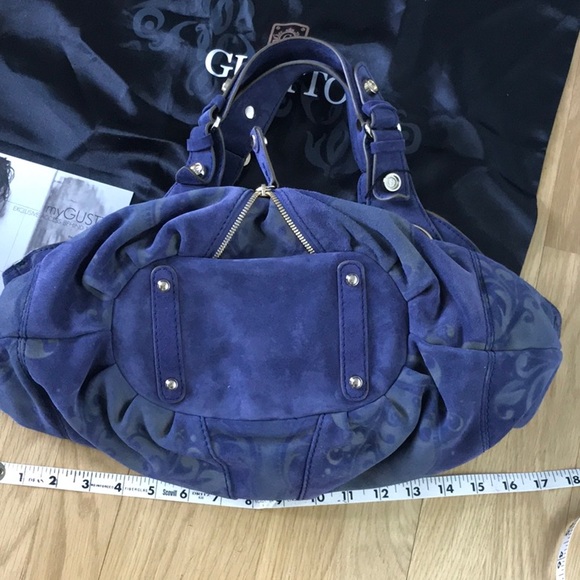 Vintage Gustto Hobo Budelli Printed Suede Leather Large boho bag - Picture 11 of 13